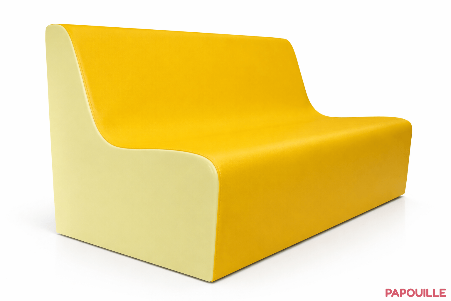 Banquette enfant 2 à 3 places en mousse pvc h.25cm abricot/bahamas
