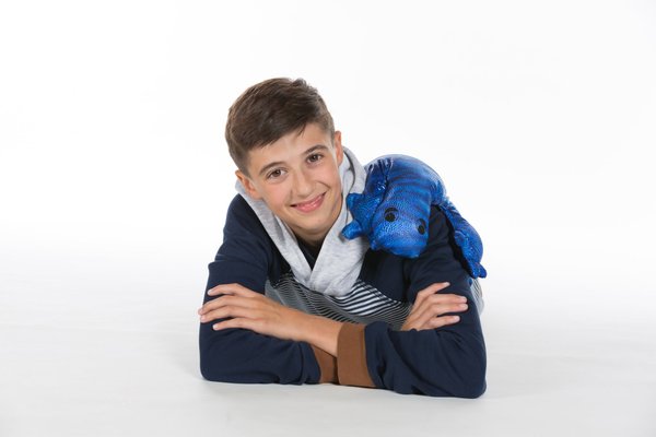 Couchage - Mobile de Lit Bébé et Veilleuse - Coussin en forme de lézard bleu