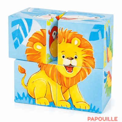 Jeux - Jeux Éducatifs et Puzzle - Puzzle de cubes animaux sauvages
