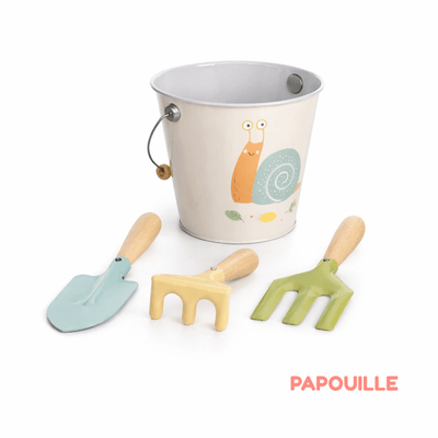 Jeux - Bac à Sable et Accessoires  - Seau avec outils de jardin, motif escargot