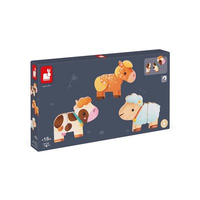 Jeux - Jeux Éducatifs et Puzzle - Magnets animaux de la ferme - 3 pièces