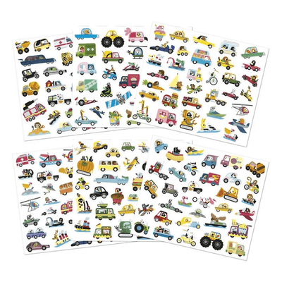 Jeux - Loisirs Créatifs  - 200  gommettes - véhicules