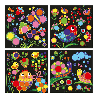 Jeux - Loisirs Créatifs  - 350 gommettes rondes - multicouleur 