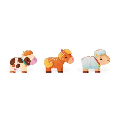 Jeux - Jeux Éducatifs et Puzzle - Magnets animaux de la ferme - 3 pièces