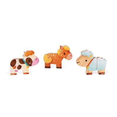 Jeux - Jeux Éducatifs et Puzzle - Magnets animaux de la ferme - 3 pièces