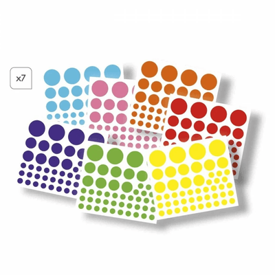 Jeux - Loisirs Créatifs  - 350 gommettes rondes - multicouleur 
