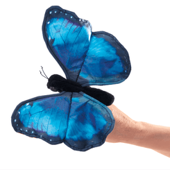 Jeux - Marionnettes, Théâtre  - Marionnette à doigt - Papillon Morpho bleu