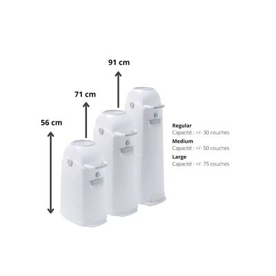Change - Poubelle à Couches et Recharge - Poubelle à couches bébé 75 couches Large 110L