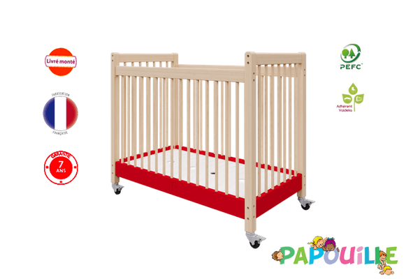Couchage - Lit Crèche en Bois bébé, enfant - Lit en bois d'évacuation pour crèche - 100 x 50 cm