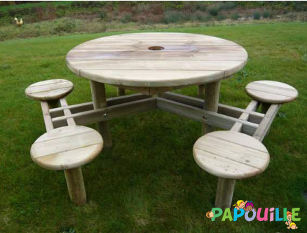Mobilier - Table crèche et scolaire - Table muscat + 6 assises
