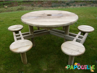 Mobilier - Table crèche et scolaire - Table muscat + 6 assises