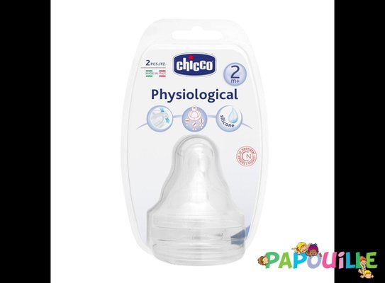 Repas - Tétine et Sucette - Destockage 2 tétines physiologique silicone chicco 2 m +