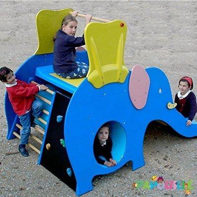 Mobilier - Aire de jeux et structure extérieure - Toboggan extérieur éléphant bleu