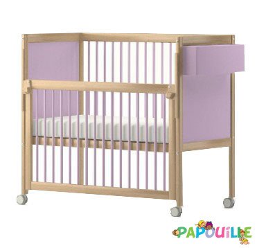 Lit En Bois Reglable A Barriere Coulissante 100x50cm Barreaux Selection Papouille
