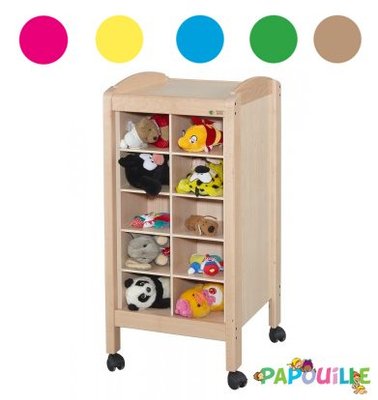 Mobilier - Accessoires pour meuble de rangement - Meuble de rangement à doudous 20 cases framboise