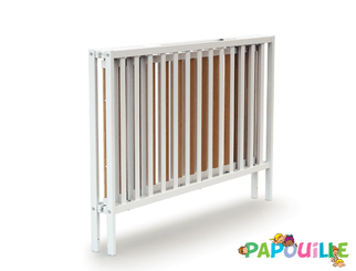 Couchage - Lit Crèche en Bois bébé, enfant - Lit pliant bois blanc pro avec roulettes