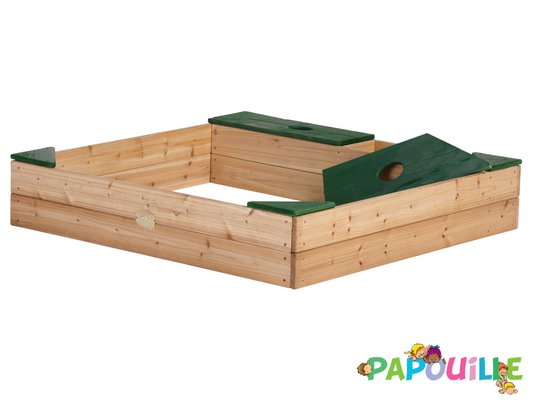 Jeux - Jeux extérieurs - Bac à sable en bois avec rangement