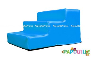 Motricité - Module de Motricité Enfant - Module bloc 3 marches en mousse l.60 x h.30cm turquoise