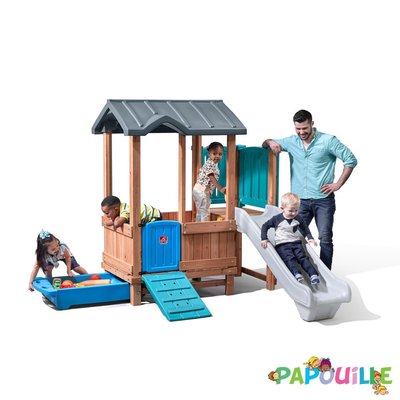 Mobilier - Cabane enfant - Cabane aventure et toboggan step2