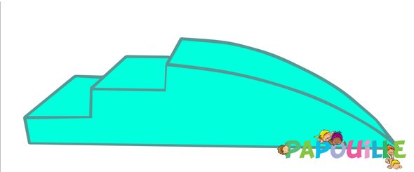 Motricité - Module de Motricité Bébé - Module petit toboggan incurve 3 marches en mousse pvc h.23 malouine