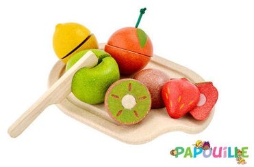 Jouets - Jouets d'Imitation et d'Imagination - Fruits en bois à découper