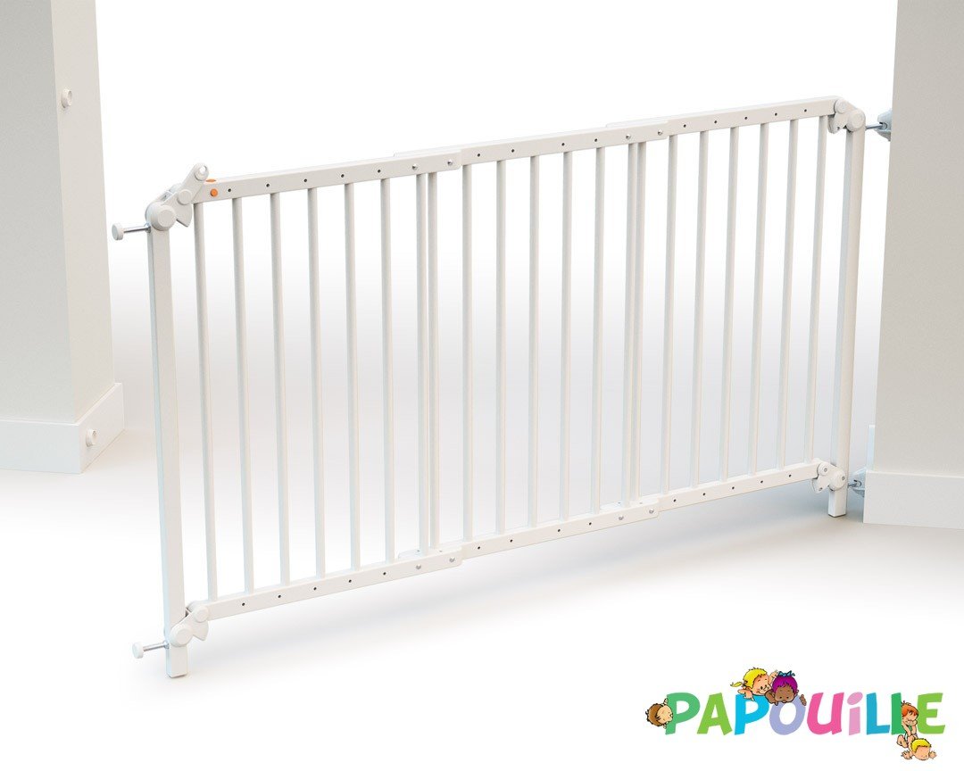 Barrière de sécurité portillon enfant amovible 73-110cm naturel