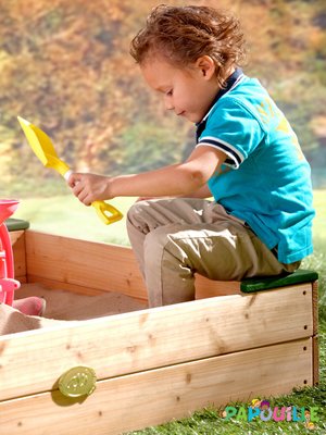 Jeux - Jeux extérieurs - Bac à sable en bois avec rangement