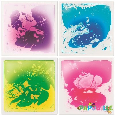Motricité - Eveil Sensoriels et Tactiles - 4 dalles sensorielles à eau colorées