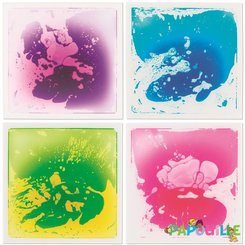 Motricité - Eveil Sensoriels et Tactiles - 4 dalles sensorielles à eau colorées