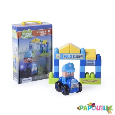 Jouets - Jeux de Construction - Destockage coffret 18 pieces police