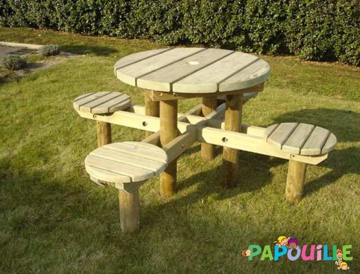 Mobilier - Table crèche et scolaire - Table banc extérieur 4 places spécial collectivité