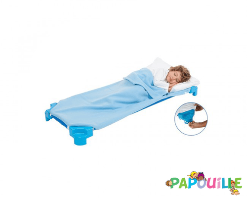Couchage - Linge de Lit Bébé, Enfant  - Drap sac portefeuille polaire / jersey ciel pour couchette 55 x 130cm