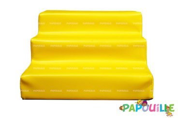 Motricité - Module de Motricité Bébé - Module escalier 3 marches en mousse jaune