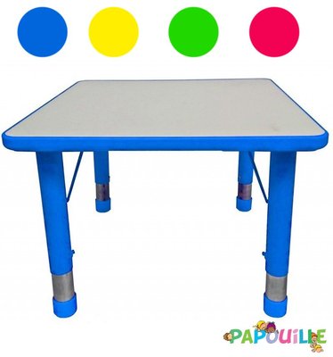 Mobilier - Table crèche et scolaire - EP //Table Carré 60 x 60 réglable en hauteur T0 à T3 Bleu