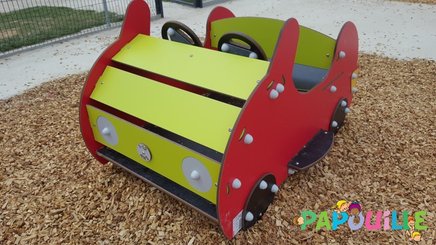 Mobilier - Aire de jeux et structure extérieure - Voiture pour aire de jeu avec ressort en bois
