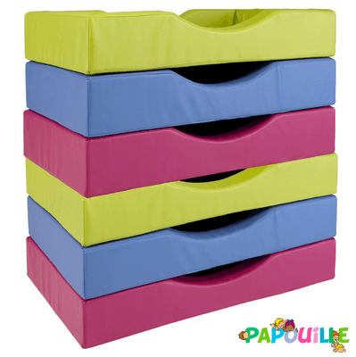 Couchage - Couchette Empilable pour Bébé et Enfant, Lit Gain de Place - Lit couchette en mousse pvc pour matelas 60x120cm noir