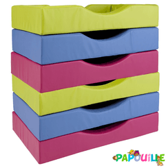 Couchage - Couchette Empilable pour Bébé et Enfant, Lit Gain de Place - Lit couchette en mousse pvc pour matelas 60x120cm noir