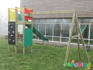 Mobilier - Aire de jeux et structure extérieure - Aire de jeux toboggan et balançoire