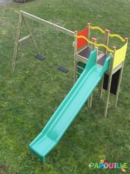 Mobilier - Aire de jeux et structure extérieure - Aire de jeux toboggan et balançoire