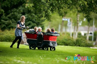 Puériculture - Poussette - Poussette chariot quadruple kiddy bus tortue deluxe 4 places