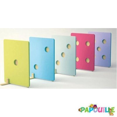 Mobilier - Barrière de séparation & Cloison crèche - Cloisonnette de séparation auto porté wc lilas avec coin  endommagé