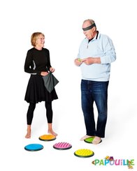Motricité - Eveil Sensoriels et Tactiles - 10 disques tactiles pour parcours équilibre de motricité
