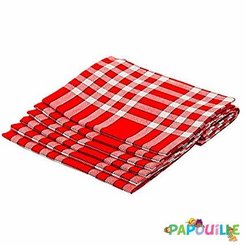 Repas - Torchons et Serviettes - DE Serviette de table normande vichy 45 x 45 lot de 12