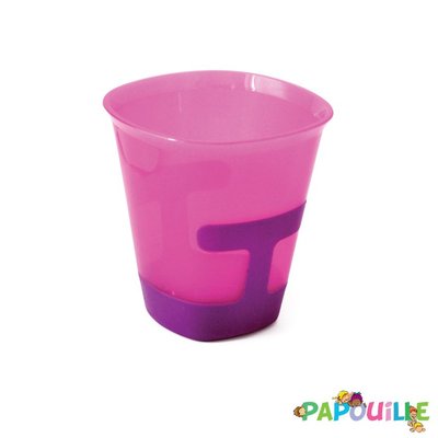 Repas - Verre et Gobelets Enfants - Gobelet anti-dérapant bi matière rose