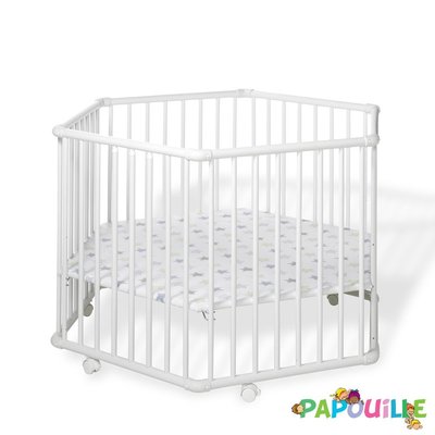 Parc Blanc Hexagonal Reglable En Hauteur Geuther Papouille