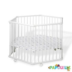 Parc Blanc Hexagonal Reglable En Hauteur Geuther Papouille
