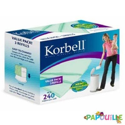 Change - Poubelle à Couches et Recharge - Lot de 3 recharges pour poubelle à couches 16l korbell