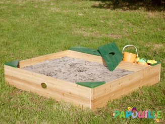 Jeux - Jeux extérieurs - Bac à sable en bois avec rangement