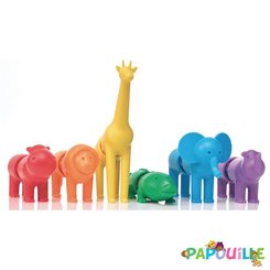 Jouets - Jeux de Construction - Mes 6 animaux safari magnétiques