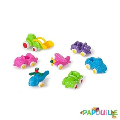 Jouets - Garages, Voitures et Circuits pour Enfant - Lot de 7 mini engins flexi